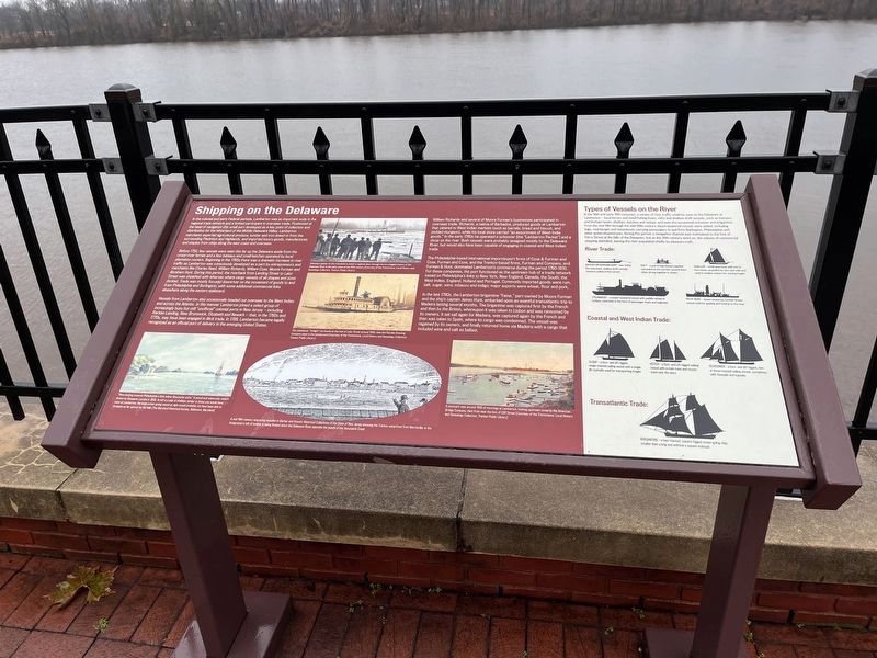 Shipping on the Delaware Marker image. Click for full size.