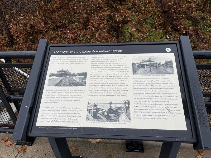 The "Wye" and the Lower Bordentown Station Marker image. Click for full size.