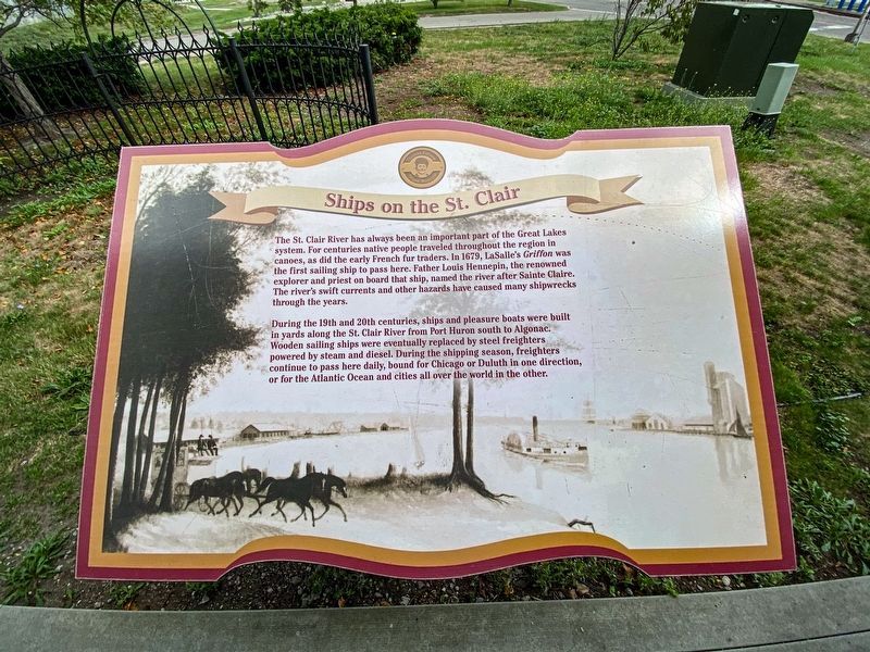 Ships on the St. Clair Marker image. Click for full size.