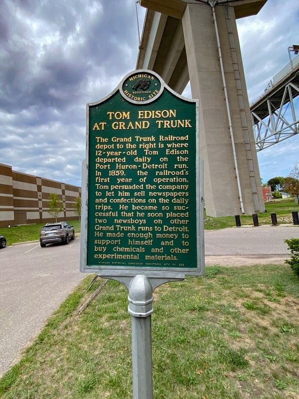 Tom Edison at Grand Trunk Marker image. Click for full size.