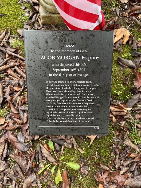 General Jacob Morgan, Esquire Marker image. Click for full size.