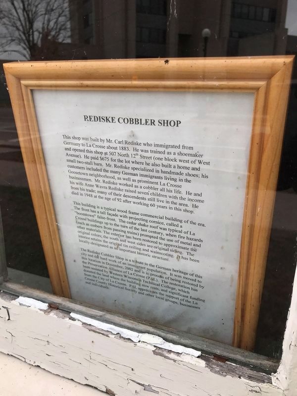 Additional Rediske Cobbler Shop History image. Click for full size.
