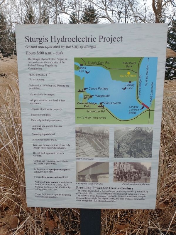 Sturgis Hydroelectric Project Marker. Click for full size. Sturgis Hydroelectric Project Marker image. Click for full size.