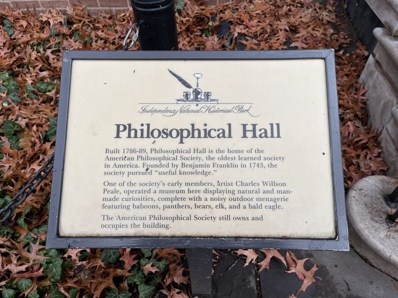 Philosophical Hall Marker. Click for full size. Philosophical Hall Marker image. Click for full size.