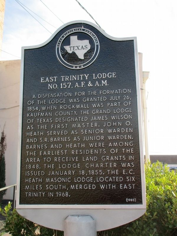 East Trinity Lodge No. 157, A.F. & A.M. Marker image. Click for full size.