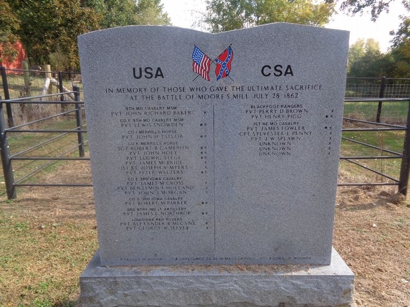 Battle of Moore's Mill Memorial Marker image. Click for full size.
