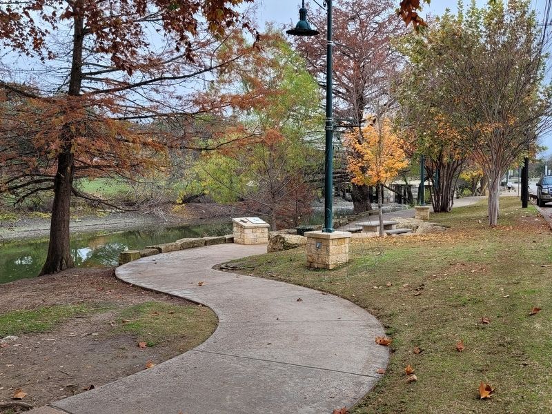The Vogt-Schoch House and Robert E. Lee House Marker along the Cibolo Creek image. Click for full size.