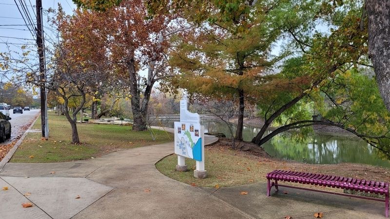 The Boerne Marker along the Cibolo Creek and trail image. Click for full size.