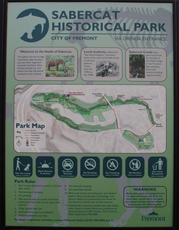 Sabercat Historical Park Marker image. Click for full size.