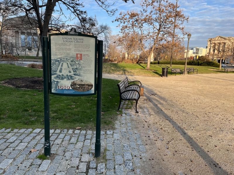 Logan Square, Logan Circle / The Heart of the Parkway Marker. Click for full size. Logan Square, Logan Circle / The Heart of the Parkway Marker image. Click for full size.