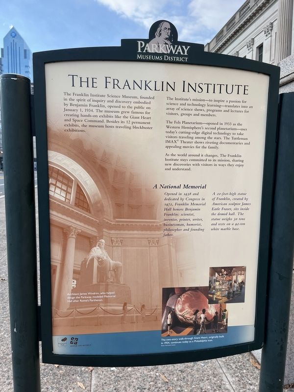 The Franklin Institute Marker image. Click for full size.