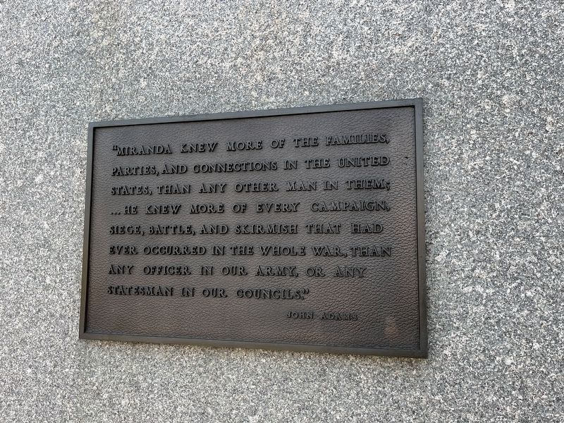 Francisco de Miranda Marker. Click for full size. Francisco de Miranda Marker image. Click for full size.