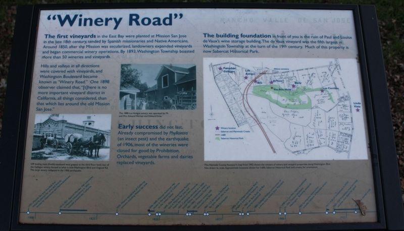 Winery Road Marker. Click for full size. Winery Road Marker image. Click for full size.