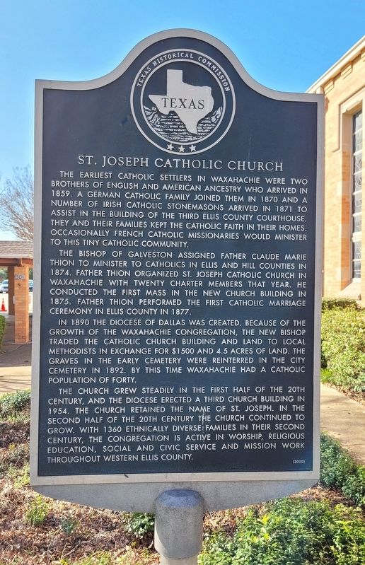 St. Joseph Catholic Church Marker. Click for full size. St. Joseph Catholic Church Marker image. Click for full size.