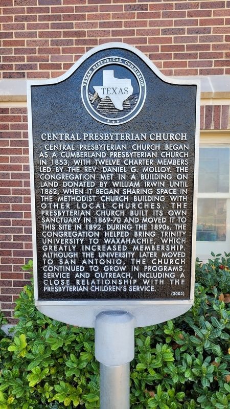 Central Presbyterian Church Marker image. Click for full size.