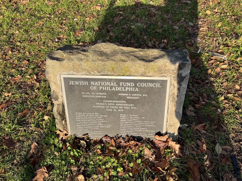 Jewish National Fund Council of Philadelphia Marker. Click for full size. Jewish National Fund Council of Philadelphia Marker image. Click for full size.