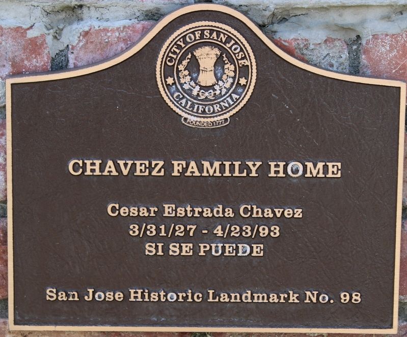 Chavez Family Home Marker image. Click for full size.