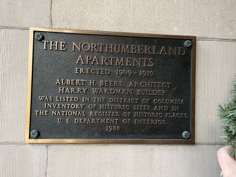 The Northumberland Apartments Marker. Click for full size. The Northumberland Apartments Marker image. Click for full size.