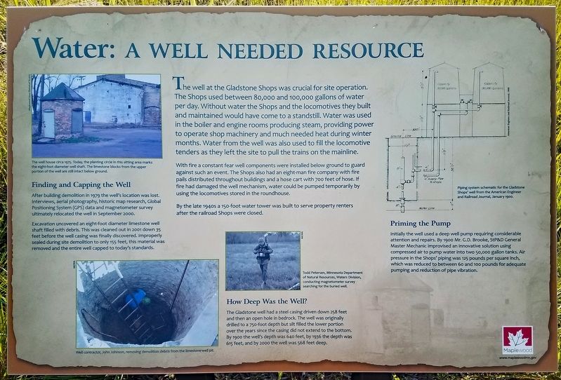 Water: A Well Needed Resource Marker image. Click for full size.