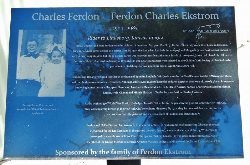 Charles Ferdon  Ferdon Charles Ekstrom Marker image. Click for full size.