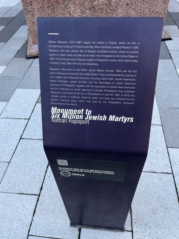 <i>Monument to Six Million Jewish Martyrs</i> Marker image. Click for full size.