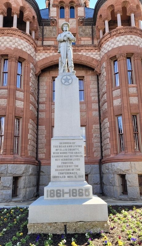 Ellis County Confederate War Memorial and Statue. Click for full size. Ellis County Confederate War Memorial and Statue image. Click for full size.