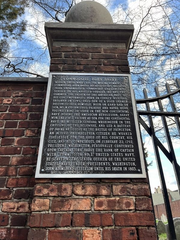 Commodore John Barry Marker image. Click for full size.