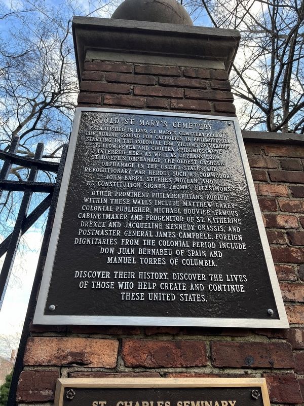 Old St. Mary's Cemetery Marker image. Click for full size.