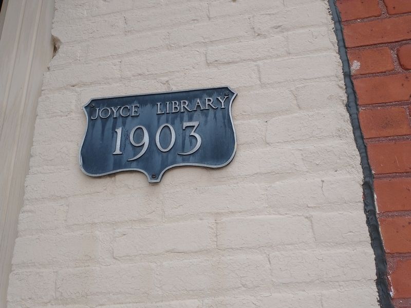 Joyce Public Library Date Plaque. Click for full size. Joyce Public Library Date Plaque image. Click for full size.