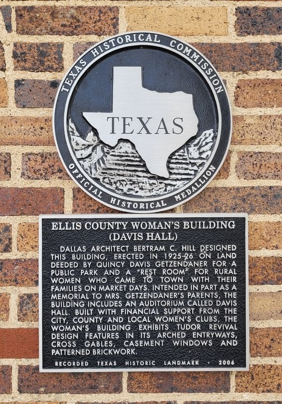Ellis County Woman's Building (Davis Hall) Marker image. Click for full size.