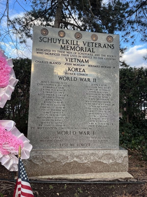 Schuylkill Veterans Memorial Marker image. Click for full size.