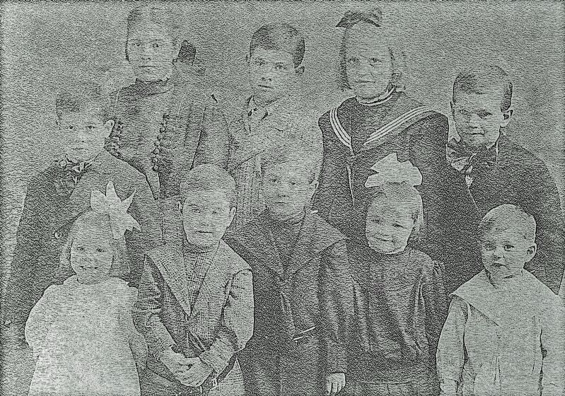 Marker detail: Kansas Orphan Riders image. Click for full size.