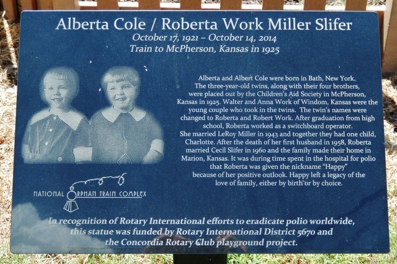 Alberta Cole / Roberta Work Miller Slifer Marker image. Click for full size.