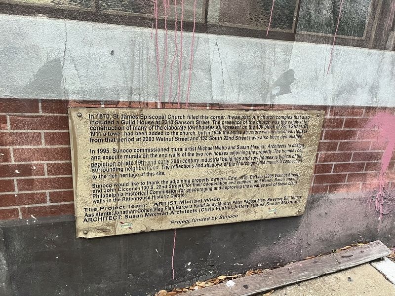 In 1870, St. James Episcopal Church filled this corner. Marker image. Click for full size.