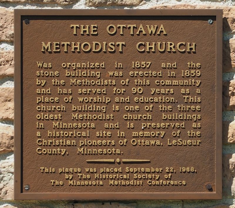 The Ottawa Methodist Church Marker image. Click for full size.
