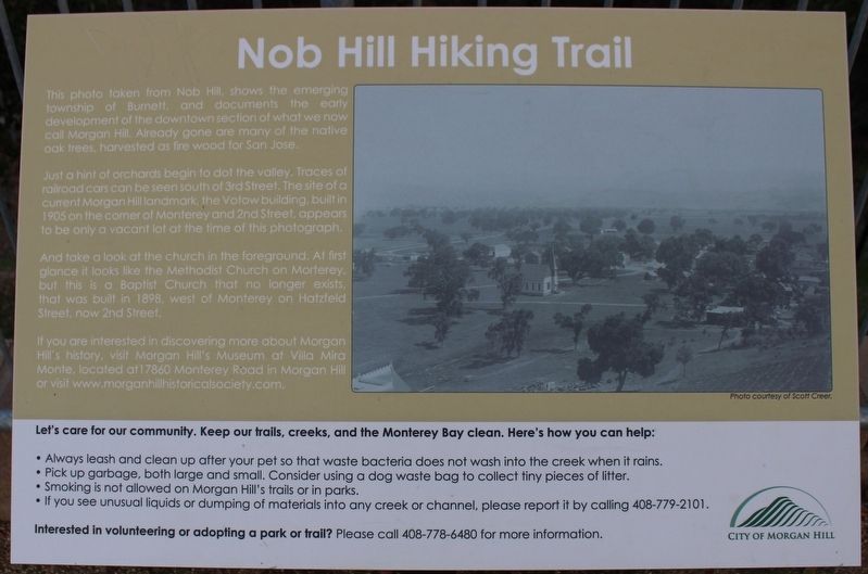 Nob Hill Hiking Trail Marker image. Click for full size.