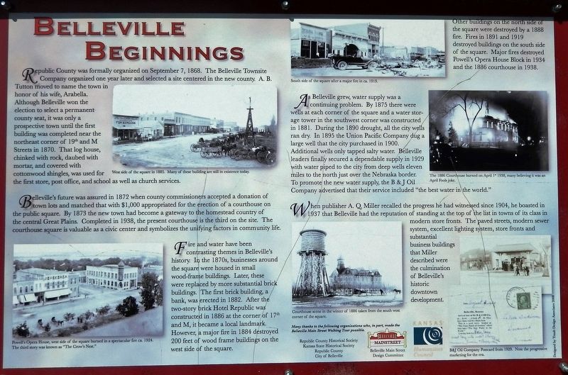Belleville Beginnings Marker image. Click for full size.
