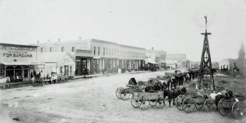 Marker detail: West Side of the Square in 1885 image. Click for full size.