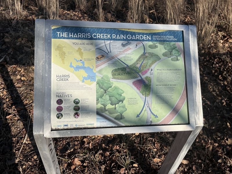 The Harris Creek Rain Garden Marker image. Click for full size.