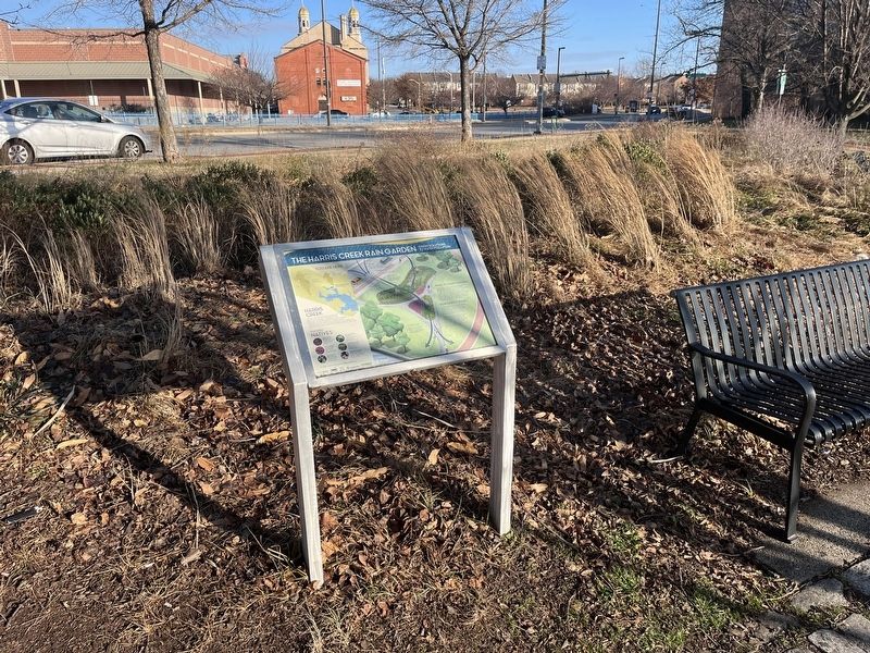 The Harris Creek Rain Garden Marker image. Click for full size.
