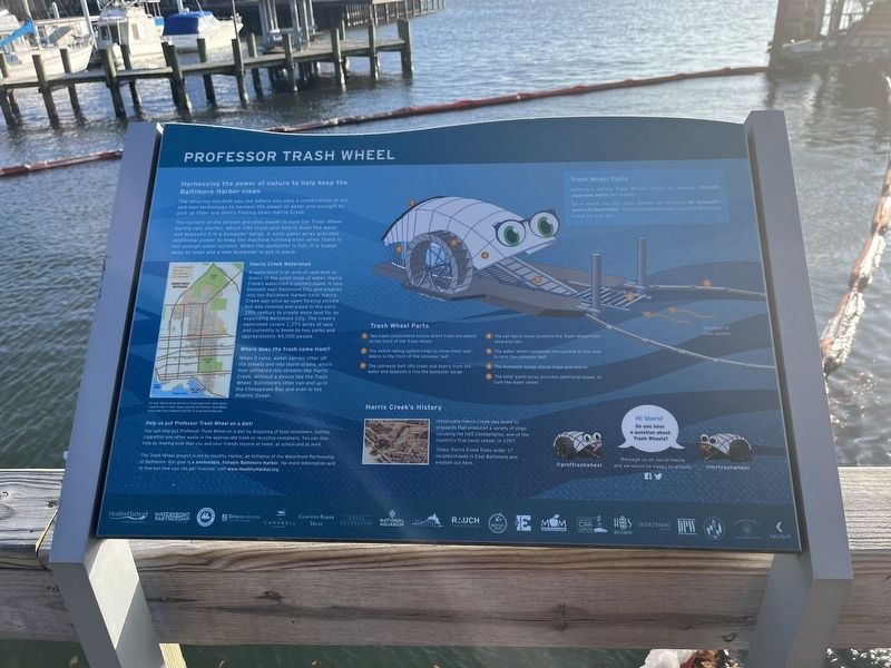 Professor Trash Wheel Marker image. Click for full size.