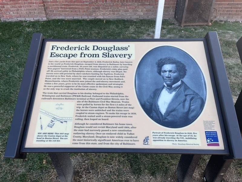 Frederick Douglass' Escape from Slavery Marker image. Click for full size.