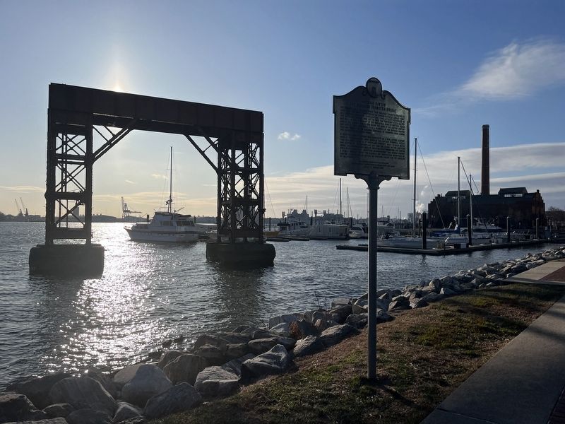 Historic Canton Marker with the railroad bridge remnant visible in the background image. Click for full size.