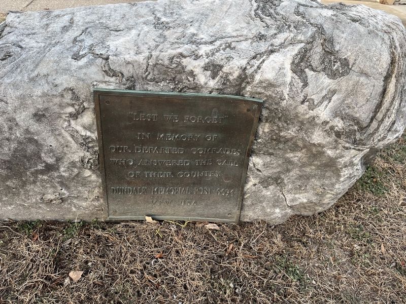 "Lest We Forget" Marker. Click for full size. "Lest We Forget" Marker image. Click for full size.