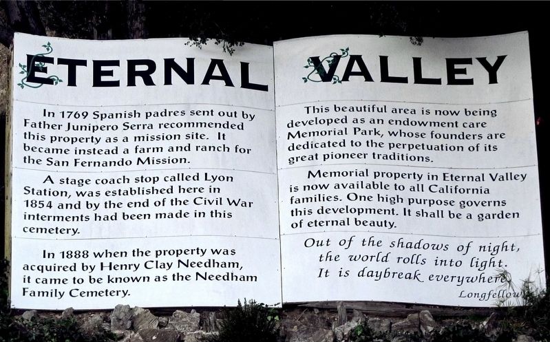 Eternal Valley Marker image. Click for full size.