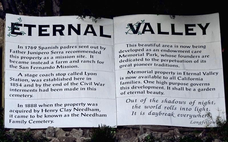 Eternal Valley Marker image. Click for full size.