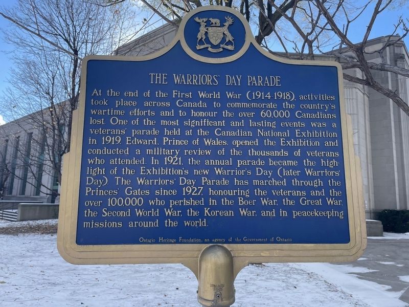 The Warriors' Day Parade Marker image. Click for full size.