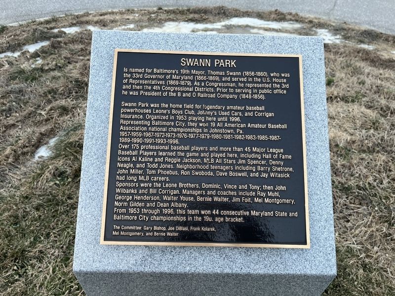 Swann Park Marker. Click for full size. Swann Park Marker image. Click for full size.