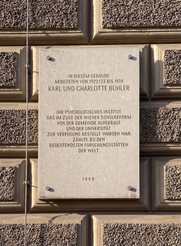 Karl and Charlotte B�hler Marker image. Click for full size.