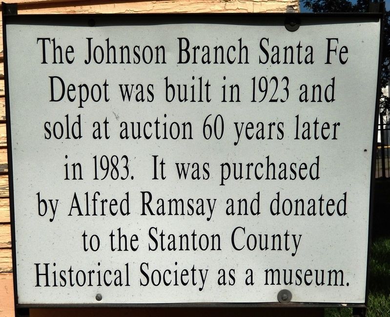 Johnson Branch Santa Fe Depot Marker image. Click for full size.